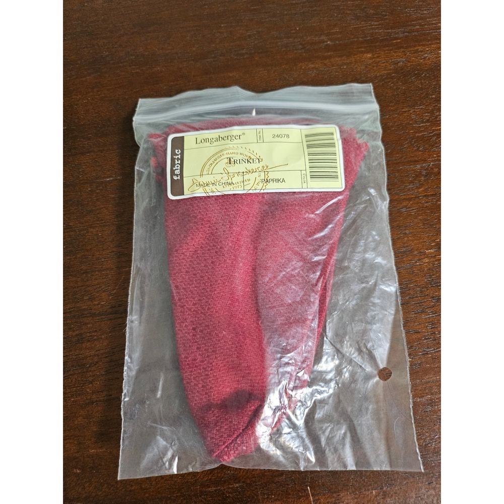 Longaberger Trinket Basket Liner Paprika Red Woven Fabric 24078